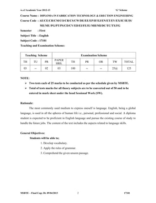 First semester curriculum (fg) | PDF