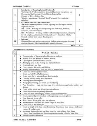 First semester curriculum (fg) | PDF