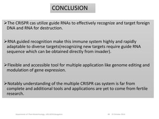 CRISPR cas, a potential tool for targeted genome modification in crops ...
