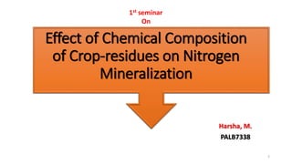 Effect of chemical composition of crop residues on nitrogen ...