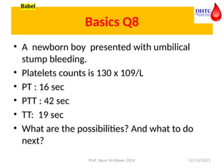 First session Bleeding and Thrombosis Candidate version 2024 Second ...