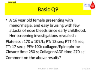 First session Bleeding and Thrombosis Candidate version 2024 Second ...