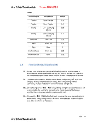 First Sporting Code V20081029.3