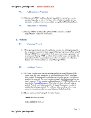 First Sporting Code V20081029.3