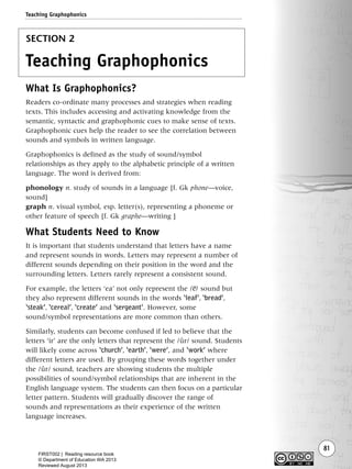 Graphophonc First steps - Reading resource book | PDF