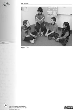 26
Use of Texts
Figure 1.10
Writing Resource_chpt 1_FINAL 6/29/06 10:31 AM Page 26
FIRST007 | Writing resource book
© Department of Education WA 2013
Reviewed August 2013
 