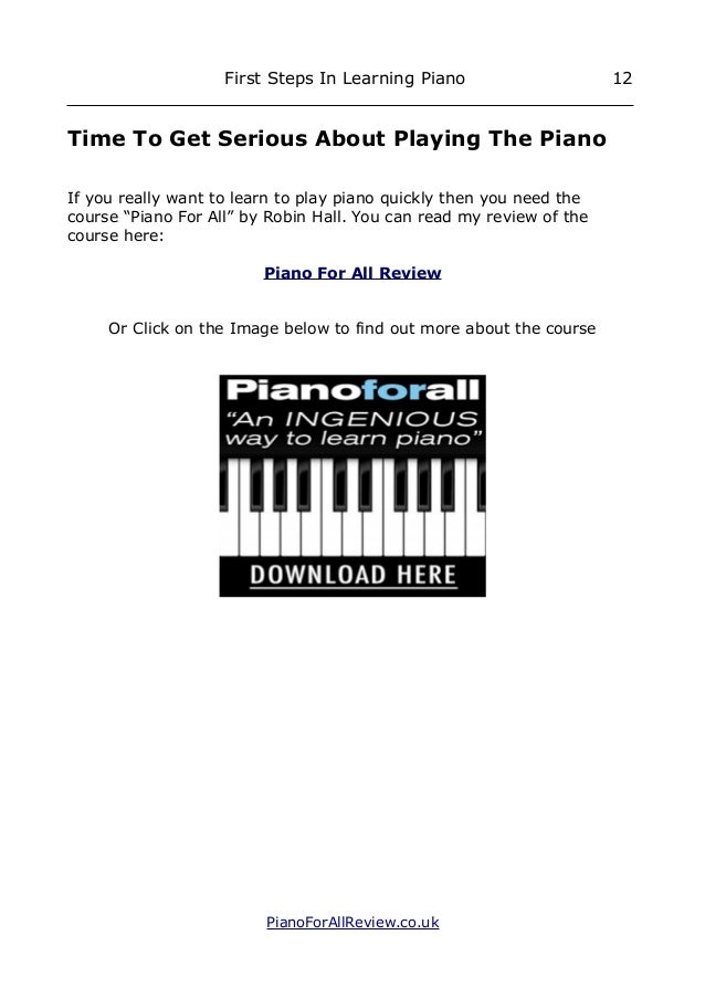 First Steps In Learning Piano