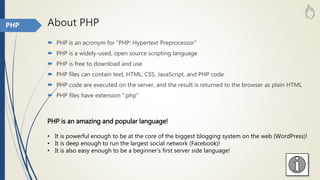 First steps of programming with php | PPT