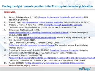 Finding the Right Research Question is the First Step to Successful ...