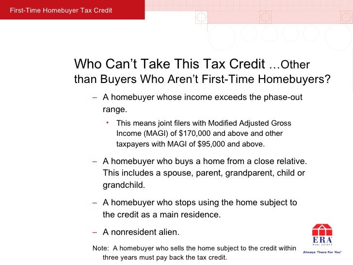 First Time Homebuyer Tax Credit 04.16.09