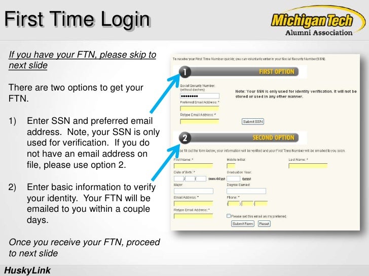 First Time Login Tutorial