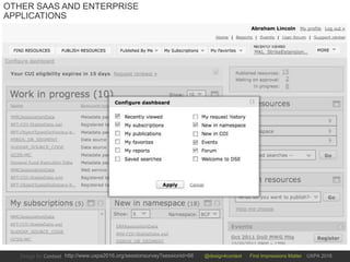 @design4context First Impressions Matter UXPA 2016http://www.uxpa2016.org/sessionsurvey?sessionid=66
OTHER SAAS AND ENTERPRISE
APPLICATIONS
 