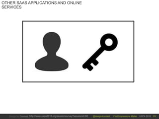 @design4context First Impressions Matter UXPA 2016http://www.uxpa2016.org/sessionsurvey?sessionid=66 31
OTHER SAAS APPLICATIONS AND ONLINE
SERVICES
 