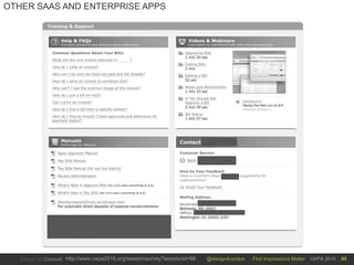 @design4context First Impressions Matter UXPA 2016http://www.uxpa2016.org/sessionsurvey?sessionid=66 95
OTHER SAAS AND ENTERPRISE APPS
 