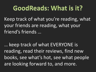 Wikispaces: What is it?http://www.wikispaces.com/If you want a wiki (or lots of wikis),and you want it to be free,and easy to use, and all online …… Wikispaces is a good way to go!