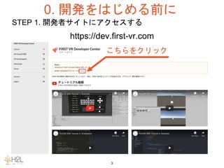 0. 開発をはじめる前に
3
STEP 1. 開発者サイトにアクセスする
https://dev.first-vr.com
こちらをクリック
 