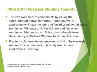 Comprehensive Introduction to Java AWT and Applet Programming | PPTX