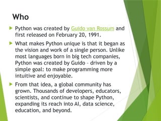 Comprehensive Introduction to Python Programming Language and Its ...