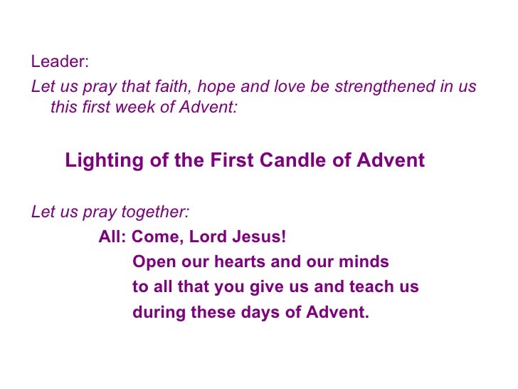 First Week Of Advent