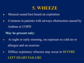 Continued
• The site of tenderness is important. (Fig. 6.12).
• Specific abdominal signs are shown in Box 6.9.
• Ask the patient to cough or gently percuss the abdomen to elicit any pain
or tenderness ‘Rebound tenderness’, when rapidly removing your hand
after deep palpation increases the pain, is a sign of intra-abdominal disease
but not necessarily of parietal peritoneal inflammation (peritonism).
• Typical findings may be masked in patients taking glucocorticoids,
 