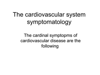 auscultation
• Examination sequence Make sure the room is quiet when you
auscultate. Your stethoscope should fit comfortably with
the earpieces angled slightly forward. The tubing should be
~25 cm long and thick enough to reduce external sound.
• ■ Listen with your stethoscope diaphragm at the:
• ■ apex
• ■ lower left sternal border
• ■ upper right and left sternal borders.
• ■ Listen with your stethoscope bell at the:
• ■ apex
• ■ lower left sternal border.
 