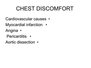 • At each site identify the S1
and S2 sounds. Assess their
character and intensity; note
any splitting of the S2.
Palpate the carotid pulse to
time any murmur. The S1
barely precedes the upstroke
of the carotid pulsation, while
the S2 is clearly out of phase
with it.
 