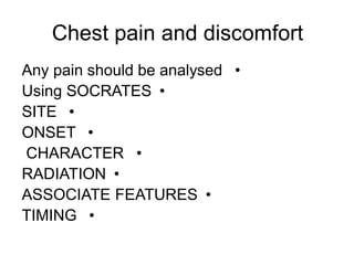 • Determine whether the murmur is systolic or
diastolic:
• ■ Systole begins with the S1 (mitral and tricuspid
valve closure). This occurs when left and right
ventricular pressures exceed the corresponding atrial
pressures. For a short period all four heart valves are
closed (pre-ejection period). Ventricular pressures
continue to rise until they exceed those of the aorta
and pulmonary artery, causing the aortic and
pulmonary valves to open. Systole ends with the
closure of these valves, producing the S2.
 