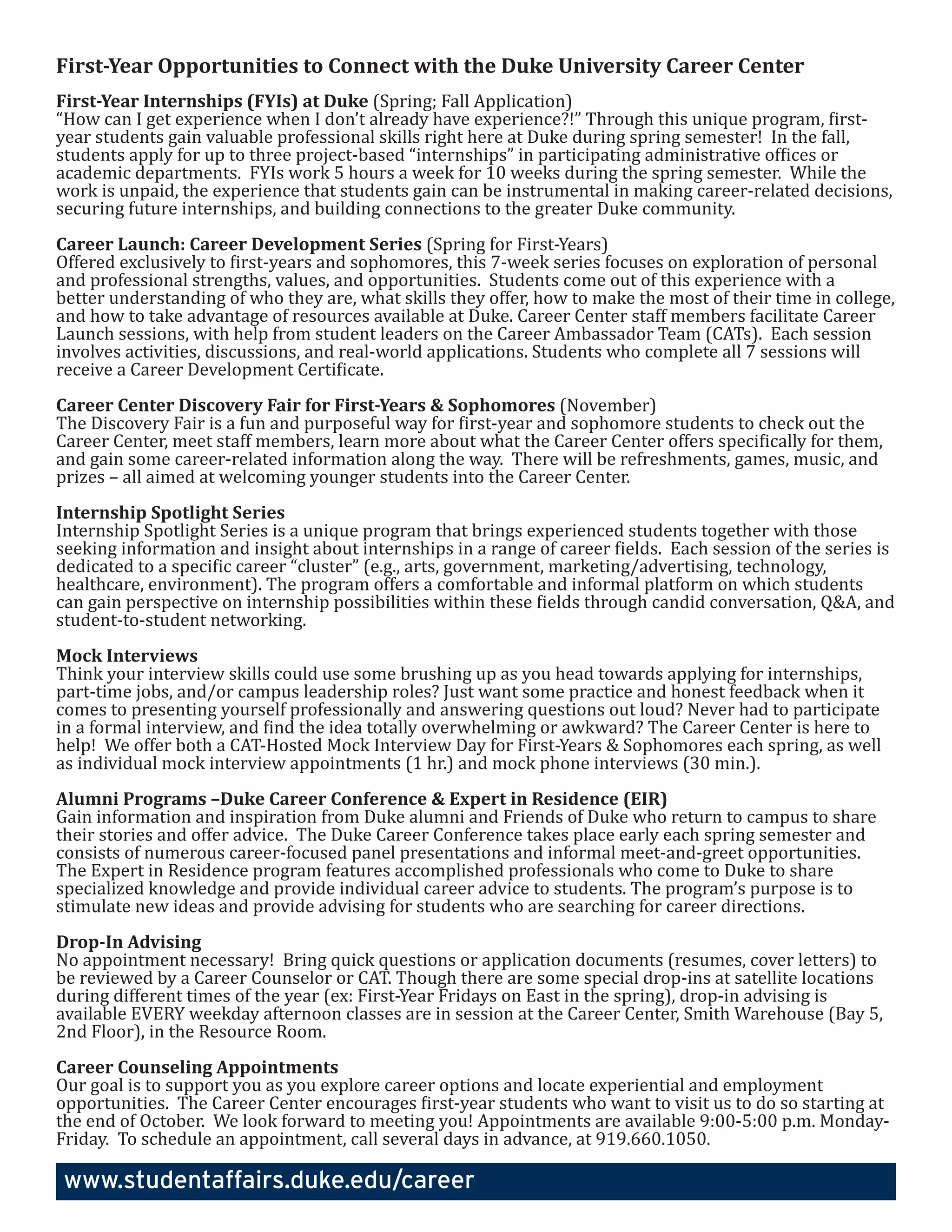 First-Year Career Development Checklist | PDF