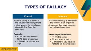 Incorrect Premises Examples Falsafah dan Isu Semasa (ENGLISH) - Logic | PDF