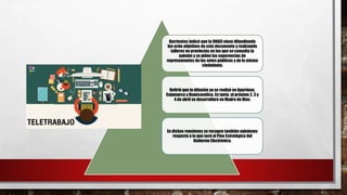 Barrientos indicó que la ONGEI viene difundiendo
los ocho objetivos de este documento y realizando
talleres en provincias en los que se consulta la
opinión y se piden las sugerencias de
representantes de los entes públicos y de la misma
ciudadanía.
Refirió que la difusión ya se realizó en Apurímac,
Cajamarca y Huancavelica. En tanto, el próximo 2, 3 y
4 de abril se desarrollará en Madre de Dios.
En dichas reuniones se recogen también opiniones
respecto a lo que será el Plan Estratégico del
Gobierno Electrónico.
 