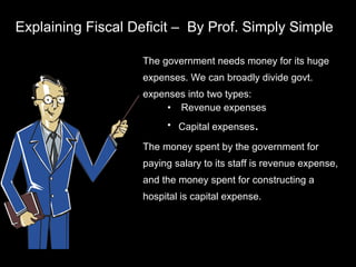 Explaining Fiscal Deficit –  By Prof. Simply Simple ,[object Object],[object Object],[object Object],[object Object]