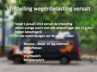 Fiscale wijzigingen voor auto's vanaf 1 januari