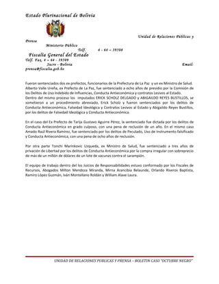 Estado Plurinacional de Bolivia



                                                                      Unidad de Relacio...