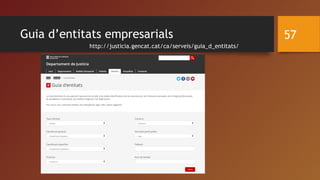 Guia d’entitats empresarials 57
http://justicia.gencat.cat/ca/serveis/guia_d_entitats/
 