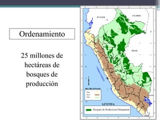 25 millones de
hectáreas de
bosques de
producción
Ordenamiento
 