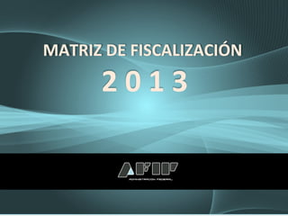 MATRIZ DE FISCALIZACIÓN
2 0 1 3
 