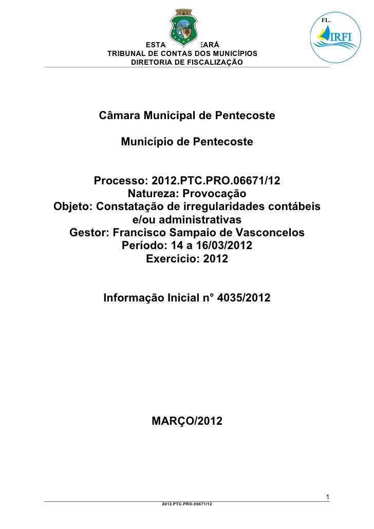 Fiscalização do TCM a Camara Municipal de Pentecoste