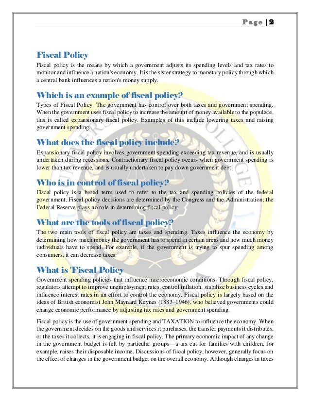 Fiscal Policy