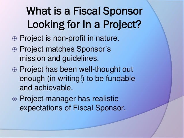 Fiscal sponsorship presentation roundtable