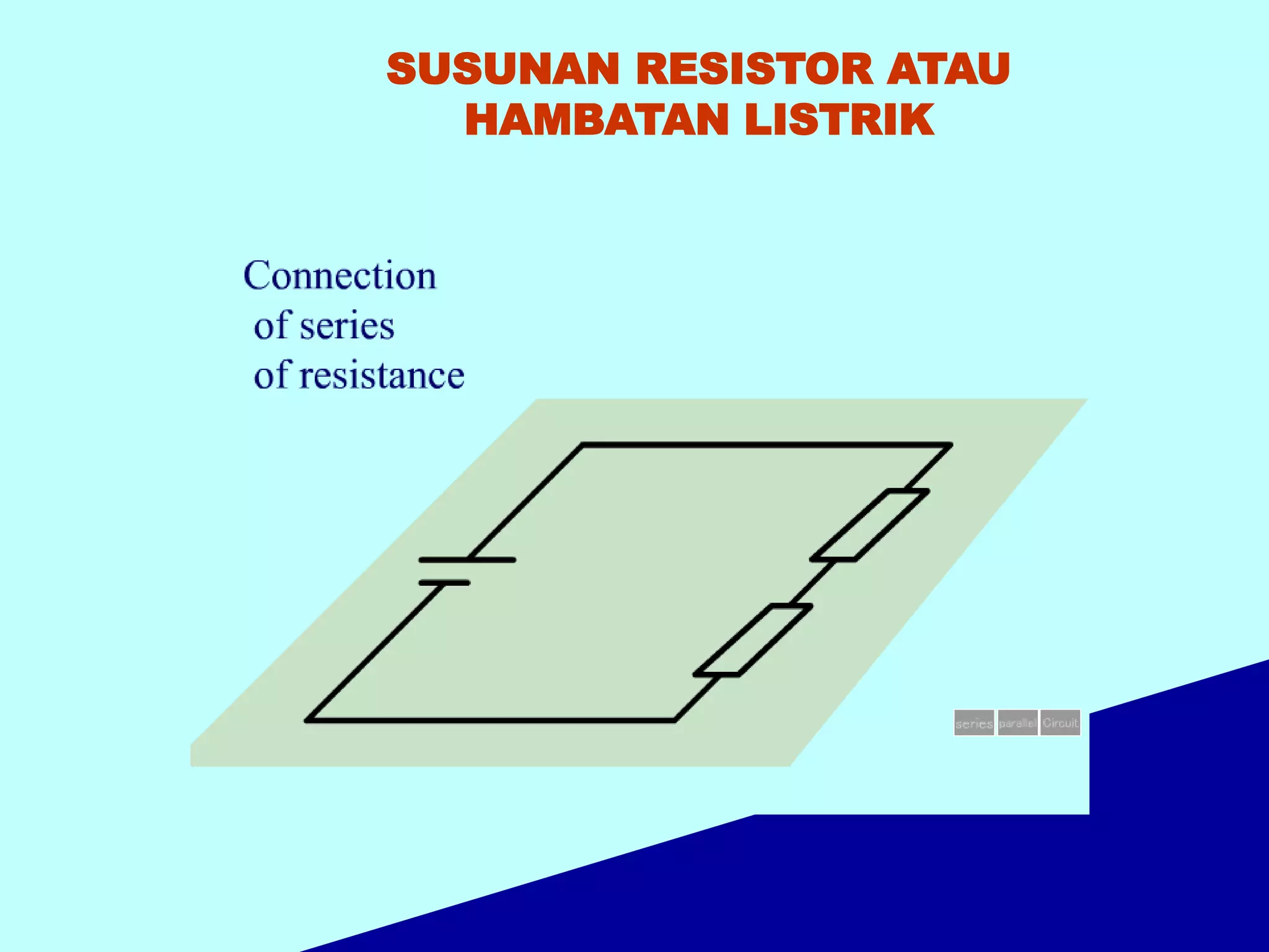 SUSUNAN RESISTOR ATAU
HAMBATAN LISTRIK
 