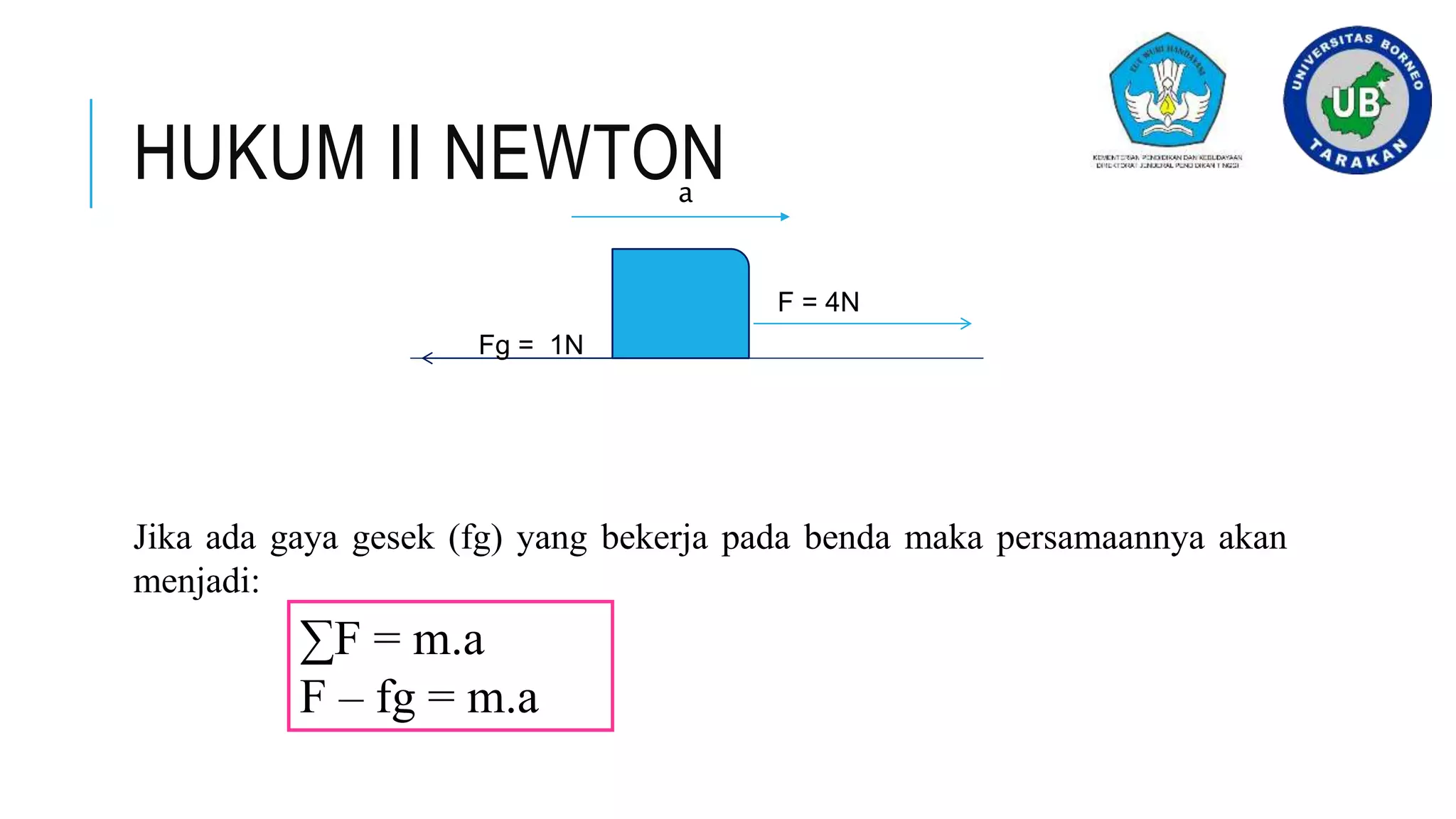 HUKUM NEWTON III- FISIKA DASAR, UNIVERSITAS BORNEO TARAKAN | PPS