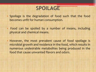 SPOILAGE OF FISH AND MEAT PRODUCTS BY MICROBES | PPTX | Chemistry | Science