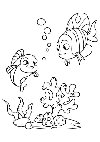 Fish Coloring Pages - Printable Coloring Book For Kids | PDF