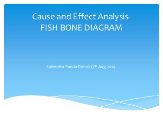 Cause and Effect Analysis-
FISH BONE DIAGRAM
Sailendra Panda-Dated 17th Aug 2014
 