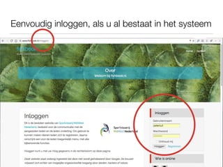 Het allereerste basisscherm: ﬁshbook.nl
 