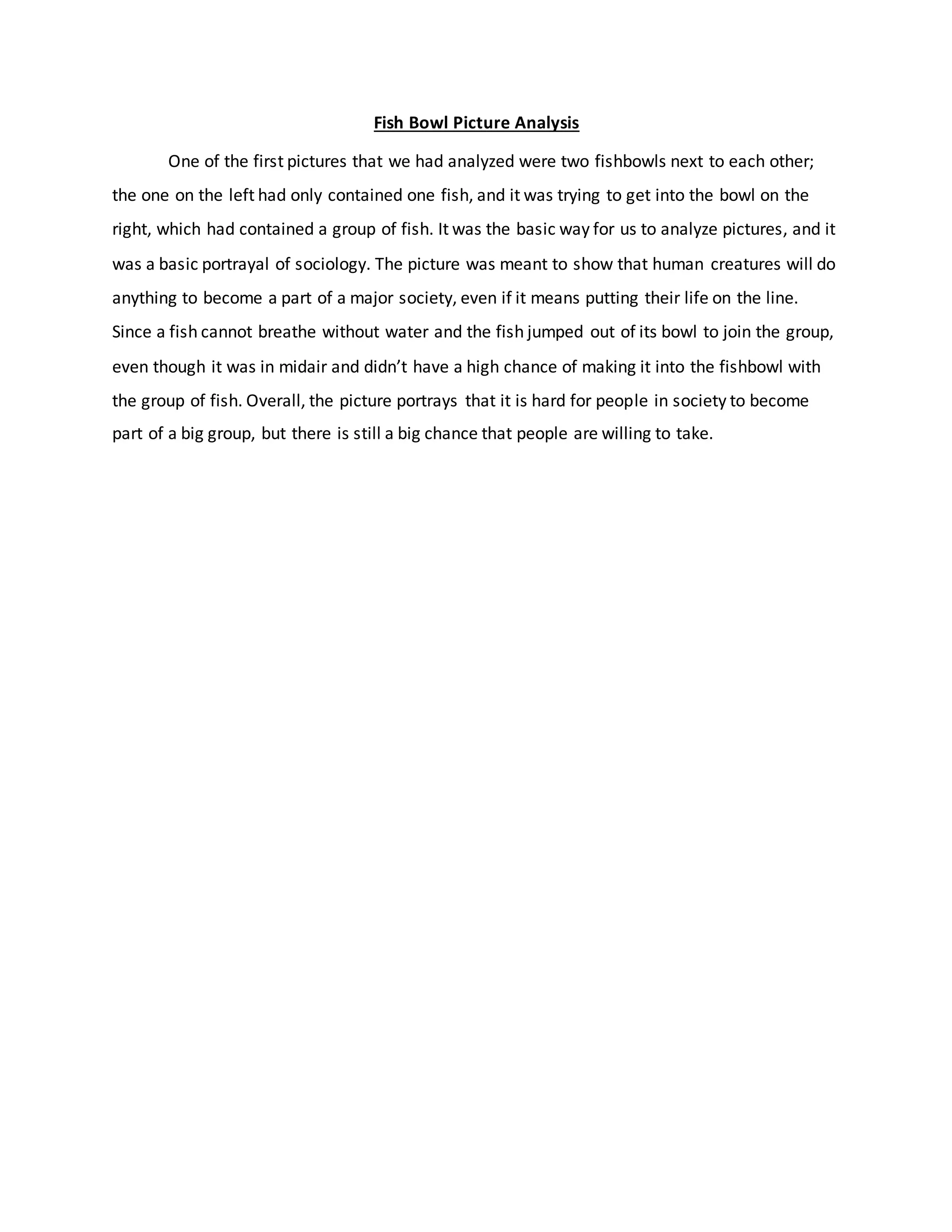 Fish bowl picture analysis | DOCX