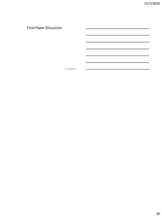 11/7/2020
39
Dr. M. Samee Mubarik
Final Paper Discussion
 