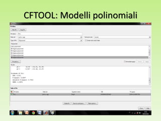 CFTOOL: Modelli polinomiali
 