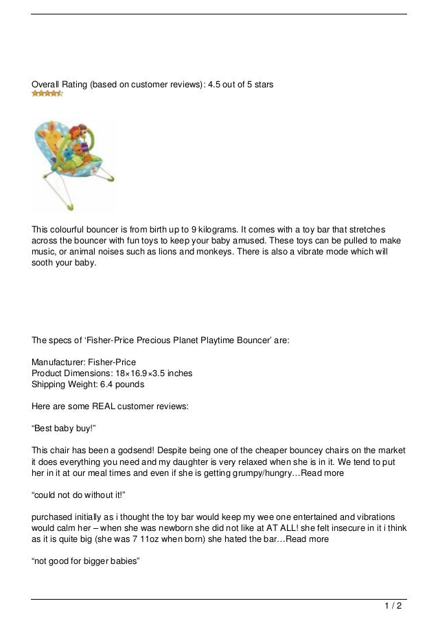 fisher price playtime bouncer