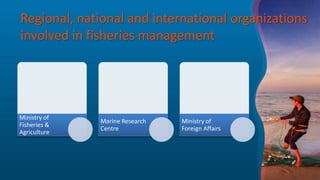 Regional, national and international organizations
involved in fisheries management
Ministry of
Fisheries &
Agriculture
Marine Research
Centre
Ministry of
Foreign Affairs
 